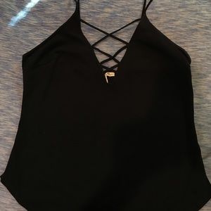 Black cross cross tank top